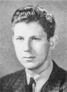 Fotografia de Aaron T. Beck jovem, publicada no anuário universitário Liber Brunensis de 1942